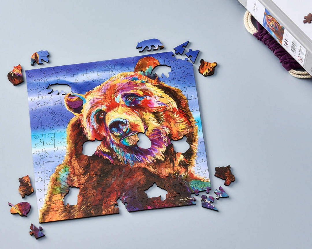 Bear Wooden Jigsaw Puzzle by Nancy Cawdrey - 240 Pieces